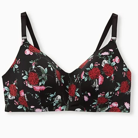 torrid Other - Torrid BLACK FLORAL SKULL Wire Free Bra 46 DD